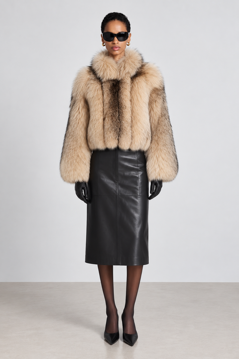 Cropped Fox Fur Coat