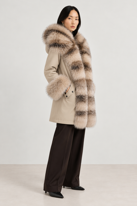 Parka mit Futter aus Fuchspelz