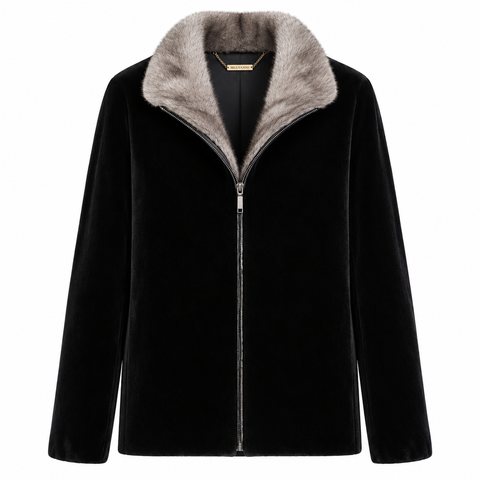 Men Genuine Full Mink Jacket