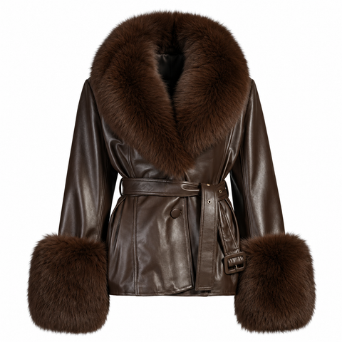 Veste Allegra en cuir noir