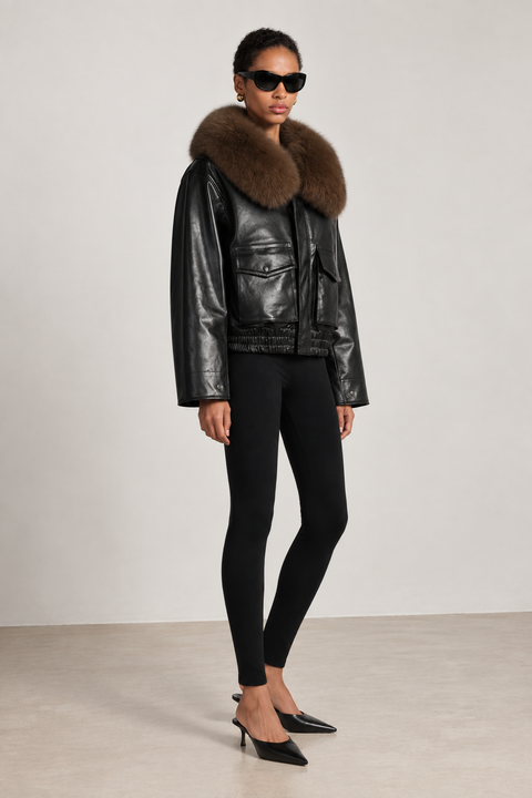 Leather Jacket with Fur