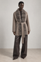 Manteau en laine avec vison