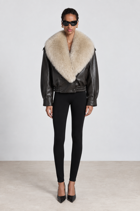 Leather Jacket with Fur