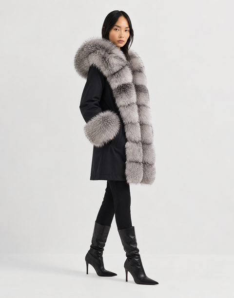 Parka mit Futter aus Fuchspelz