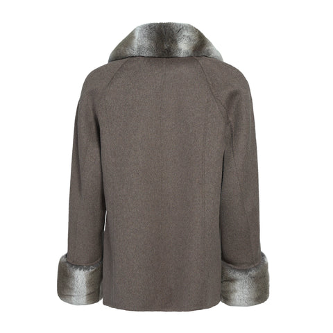 Short Cashmere Jacket with Fur